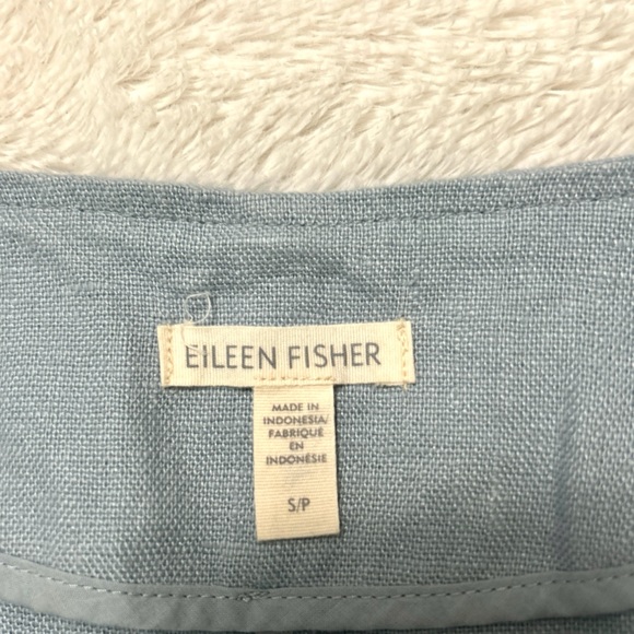 Eileen Fisher Long Sleeve Linen Light Blue Jacket Sz: SP - Picture 10 of 10
